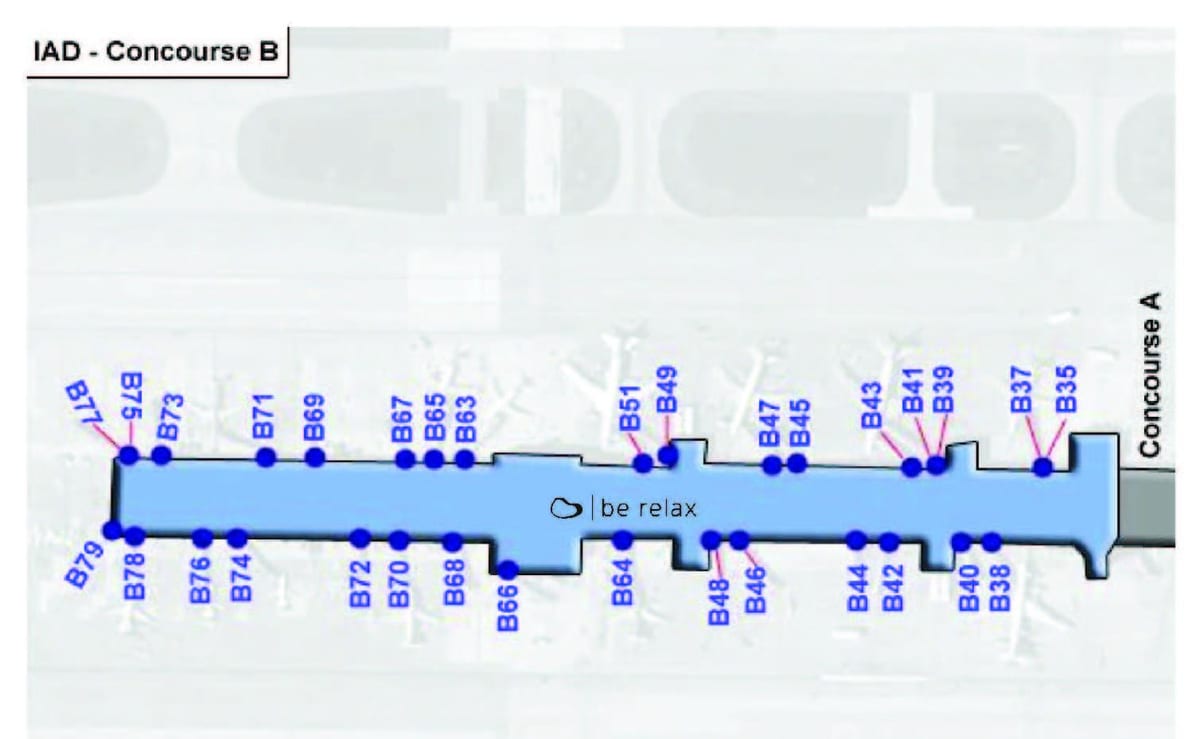 ನಕ್ಷೆ dulles ಟರ್ಮಿನಲ್ ಬಿ